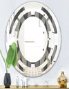 Mimimal Black and White Design III - Modern Round or Oval Wall Mirror - Space