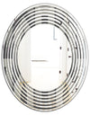 Mimimal Black and White Design III - Modern Round or Oval Wall Mirror - Wave