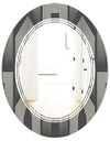 Mimimal Black and White Design III - Modern Round or Oval Wall Mirror - Triple C