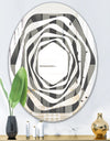 Mimimal Black and White Design III - Modern Round or Oval Wall Mirror - Whirl