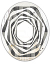 Mimimal Black and White Design III - Modern Round or Oval Wall Mirror - Whirl