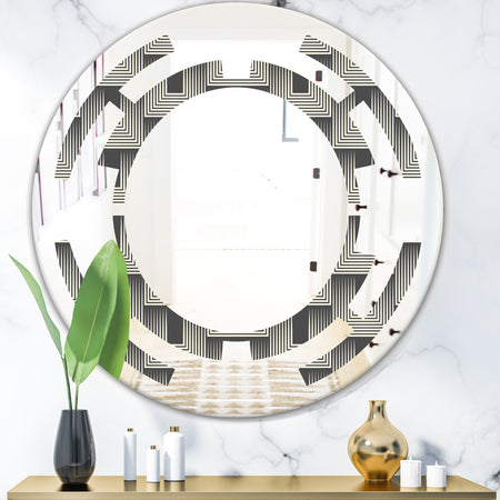 Mimimal Black and White Design I - Modern Round or Oval Wall Mirror - Space