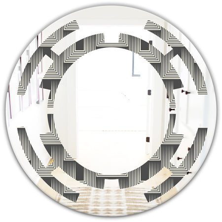 Mimimal Black and White Design I - Modern Round or Oval Wall Mirror - Space
