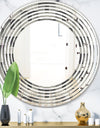 Mimimal Black and White Design I - Modern Round or Oval Wall Mirror - Wave