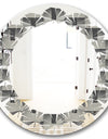 Mimimal Black and White Design I - Modern Round or Oval Wall Mirror - Leaves