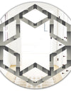 Mimimal Black and White Design I - Modern Round or Oval Wall Mirror - Hexagon Star