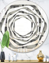 Mimimal Black and White Design I - Modern Round or Oval Wall Mirror - Whirl