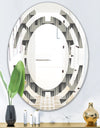 Mimimal Black and White Design I - Modern Round or Oval Wall Mirror - Space