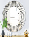 Mimimal Black and White Design I - Modern Round or Oval Wall Mirror - Wave