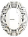 Mimimal Black and White Design I - Modern Round or Oval Wall Mirror - Wave