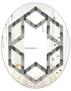 Mimimal Black and White Design I - Modern Round or Oval Wall Mirror - Hexagon Star