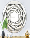 Mimimal Black and White Design I - Modern Round or Oval Wall Mirror - Whirl