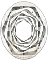 Mimimal Black and White Design I - Modern Round or Oval Wall Mirror - Whirl