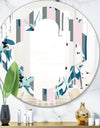 Retro Handdrawn Lilies - Modern Round or Oval Wall Mirror - Quatrefoil