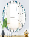 Retro Handdrawn Lilies - Modern Round or Oval Wall Mirror - Triple C