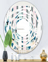 Retro Handdrawn Lilies - Modern Round or Oval Wall Mirror - Whirl