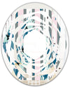 Retro Handdrawn Lilies - Modern Round or Oval Wall Mirror - Whirl