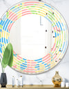 Geometrical Pastel Abstract II - Modern Round or Oval Wall Mirror - Wave
