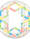 Geometrical Pastel Abstract II - Modern Round or Oval Wall Mirror - Hexagon Star