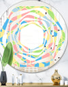 Geometrical Pastel Abstract II - Modern Round or Oval Wall Mirror - Whirl