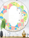 Geometrical Pastel Abstract II - Modern Round or Oval Wall Mirror - Quatrefoil