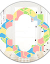 Geometrical Pastel Abstract II - Modern Round or Oval Wall Mirror - Quatrefoil