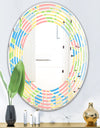 Geometrical Pastel Abstract II - Modern Round or Oval Wall Mirror - Wave