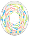 Geometrical Pastel Abstract II - Modern Round or Oval Wall Mirror - Whirl
