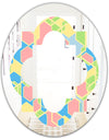 Geometrical Pastel Abstract II - Modern Round or Oval Wall Mirror - Quatrefoil