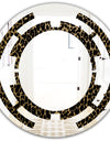 Leopard Fur Safari V - Modern Round or Oval Wall Mirror - Space