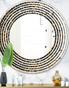 Leopard Fur Safari V - Modern Round or Oval Wall Mirror - Wave