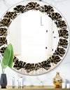 Leopard Fur Safari V - Modern Round or Oval Wall Mirror - Leaves