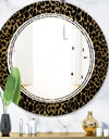 Leopard Fur Safari V - Modern Round or Oval Wall Mirror - Triple C