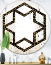 Leopard Fur Safari V - Modern Round or Oval Wall Mirror - Hexagon Star