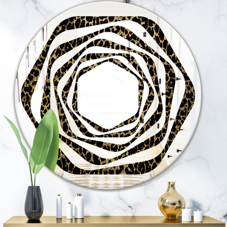 Leopard Fur Safari V - Modern Round or Oval Wall Mirror - Whirl