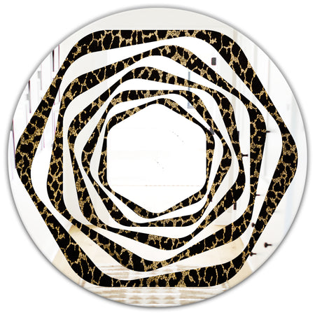 Leopard Fur Safari V - Modern Round or Oval Wall Mirror - Whirl