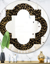 Leopard Fur Safari V - Modern Round or Oval Wall Mirror - Quatrefoil