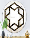 Leopard Fur Safari V - Modern Round or Oval Wall Mirror - Hexagon Star