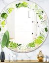Circular Abstract Retro Geometric X - Modern Round or Oval Wall Mirror - Leaves