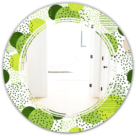 Circular Abstract Retro Geometric X - Modern Round or Oval Wall Mirror - Triple C