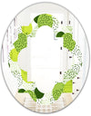 Circular Abstract Retro Geometric X - Modern Round or Oval Wall Mirror - Quatrefoil