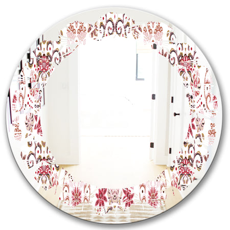 Ornamental Retro Pattern - Modern Round or Oval Wall Mirror - Leaves