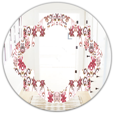 Ornamental Retro Pattern - Modern Round or Oval Wall Mirror - Quatrefoil