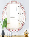 Ornamental Retro Pattern - Modern Round or Oval Wall Mirror - Triple C