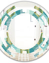 Retro Hexagon Pattern IV - Modern Round or Oval Wall Mirror - Space