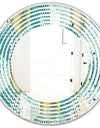 Retro Hexagon Pattern IV - Modern Round or Oval Wall Mirror - Wave