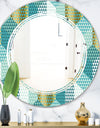 Retro Hexagon Pattern IV - Modern Round or Oval Wall Mirror - Triple C