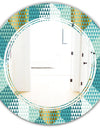 Retro Hexagon Pattern IV - Modern Round or Oval Wall Mirror - Triple C