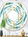 Retro Hexagon Pattern IV - Modern Round or Oval Wall Mirror - Whirl