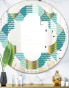 Retro Hexagon Pattern IV - Modern Round or Oval Wall Mirror - Quatrefoil